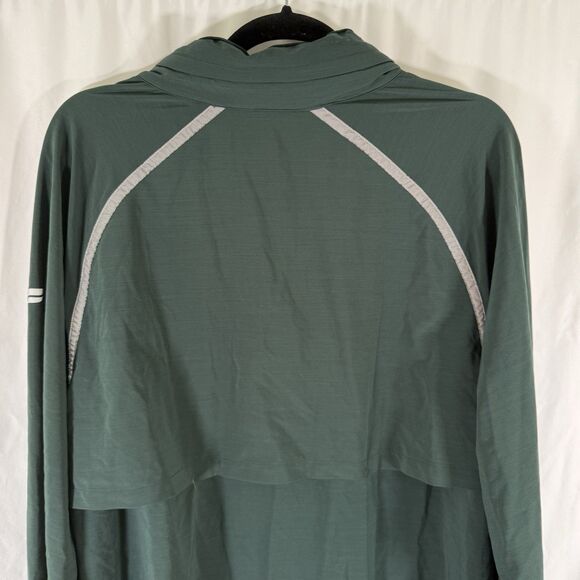 New Fabletics Jacket Men's XL Green Full Zip Tuck Away Hood Zip Pockets - Picture 10 of 13